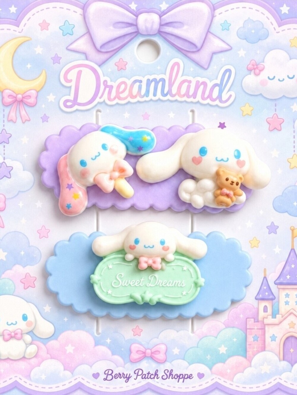 Sanrio Hello Kitty Cinnamaroll Cloud Friends Dreamland Clips Barrettes New